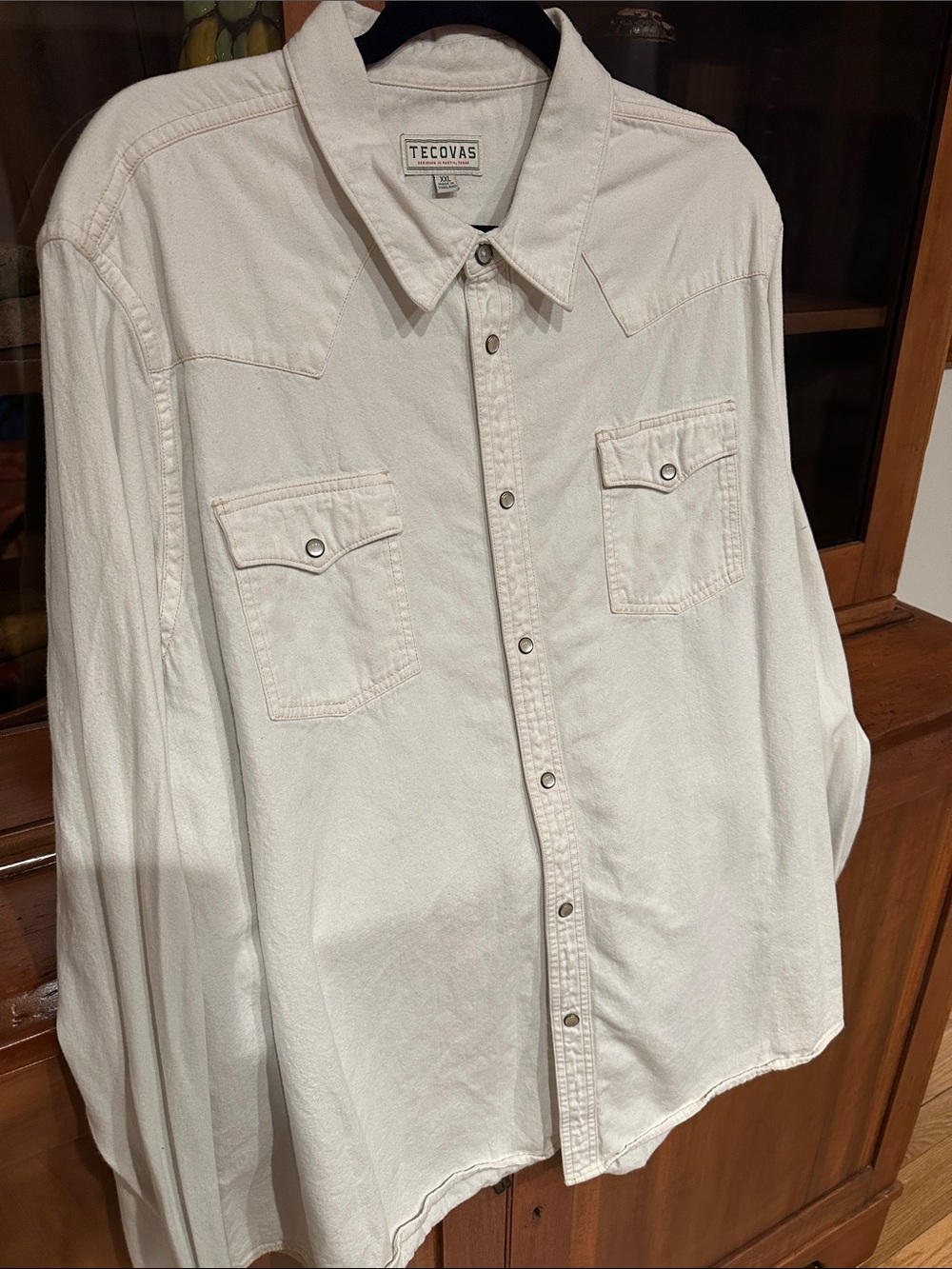 Tecovas Men's Off-White Western Snap Front Shirt